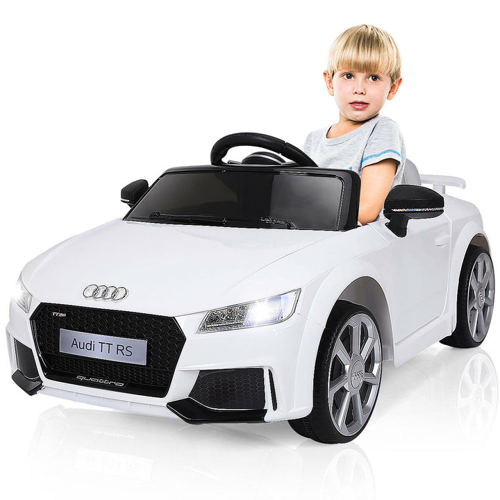 Costway White 12V Audi TT RS Electric Kids Ride On Car Licensed Remote Control MP3 Image 8