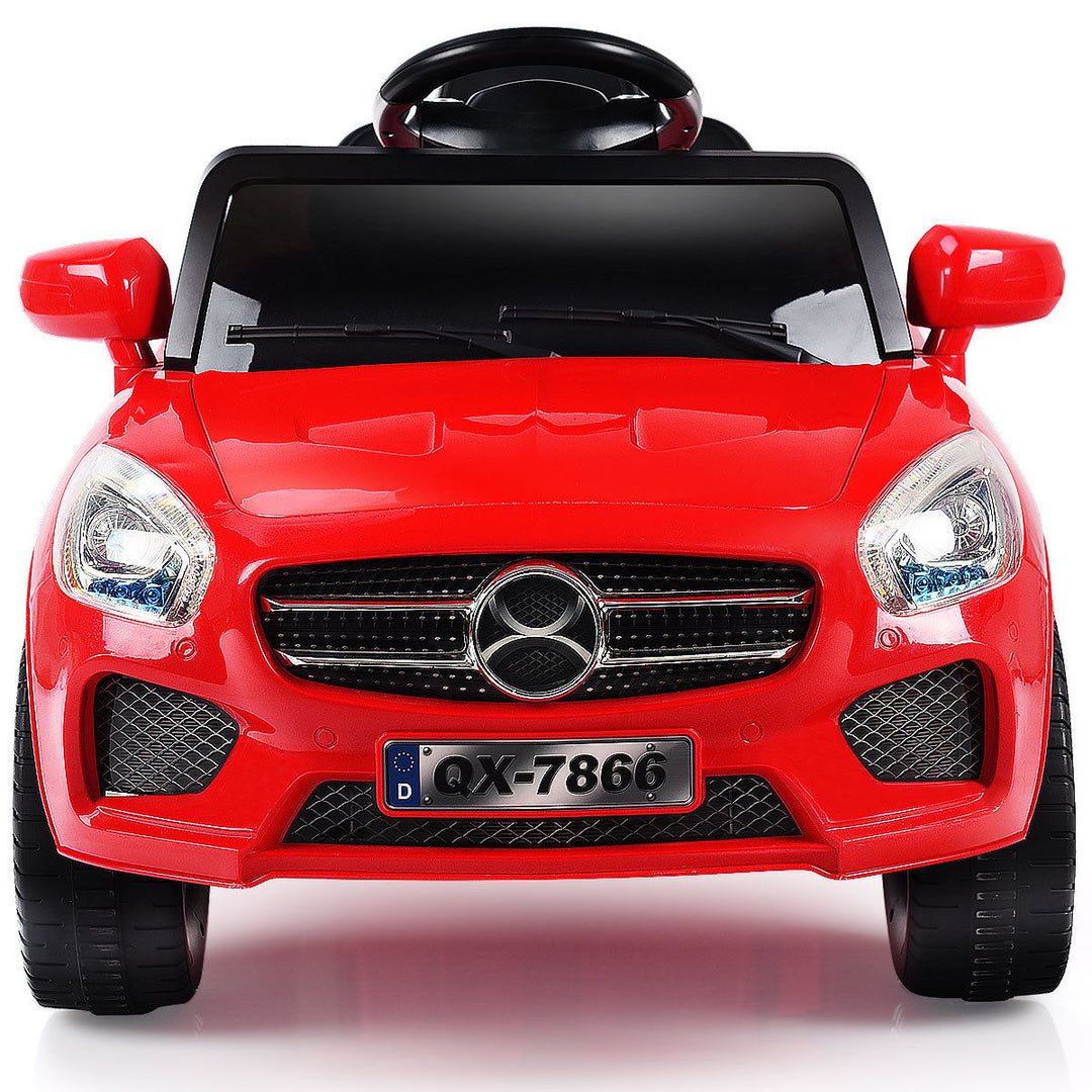 6V Kids Ride On Car RC Remote Control Battery Powered w/ LED Lights MP3 Red Image 6