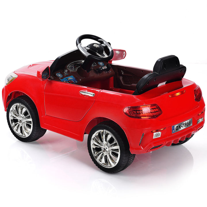 6V Kids Ride On Car RC Remote Control Battery Powered w/ LED Lights MP3 Red Image 4