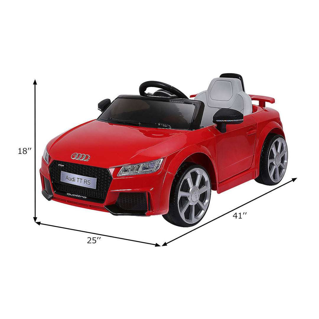 Costway Red 12V Audi TT RS Electric Kids Ride On Car Licensed Remote Control MP3 Image 2