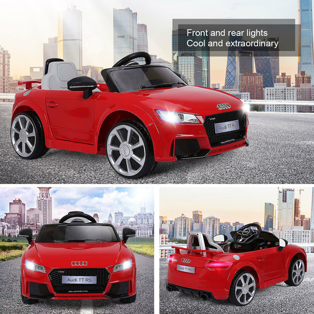 Costway Red 12V Audi TT RS Electric Kids Ride On Car Licensed Remote Control MP3 Image 4