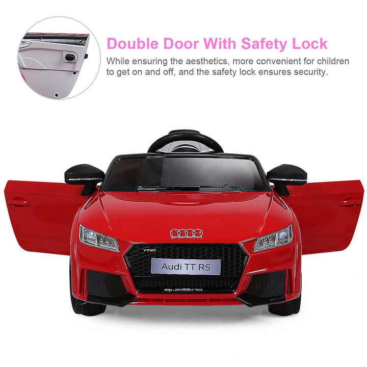 Costway Red 12V Audi TT RS Electric Kids Ride On Car Licensed Remote Control MP3 Image 7