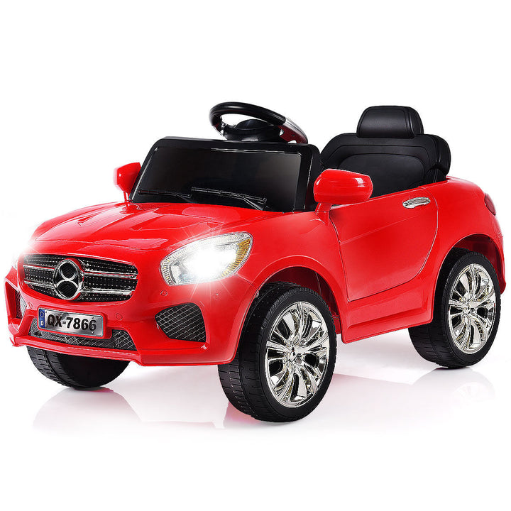 Costway 6V Kids Ride On Car RC Remote Control Battery Powered w/ LED Lights MP3 Red/Black Image 7