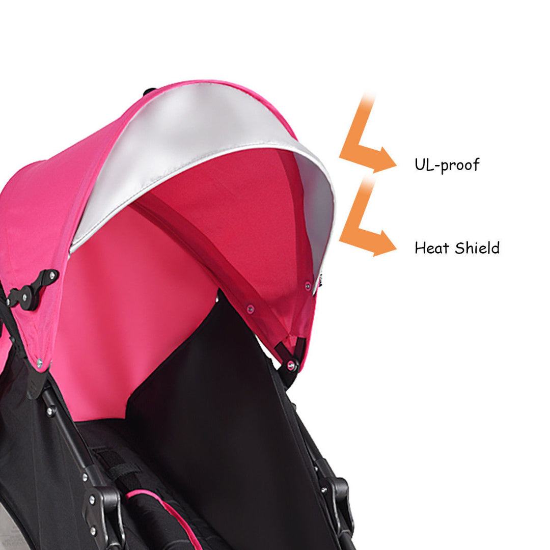 Costway Pink Folding Lightweight Baby Toddler Umbrella Travel Stroller w/ Storage Basket Image 8