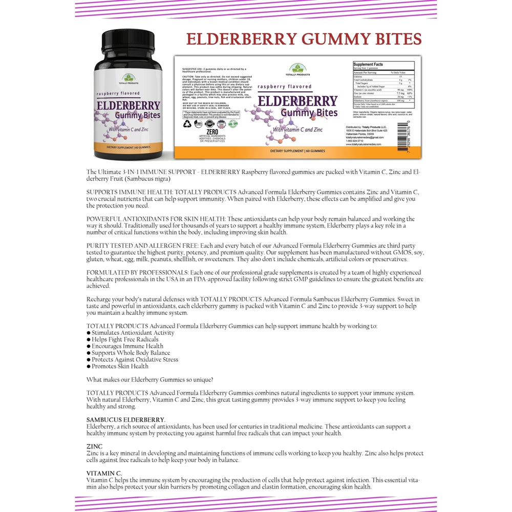 Black Elderberry Gummies Immune Booster and Apple Cider Gummies Combo Pack Image 2