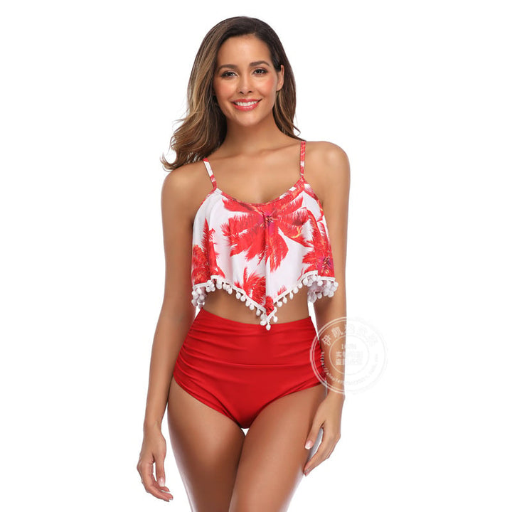 High Waist Sexy Ruffled Swimsuit Female Suit Image 8