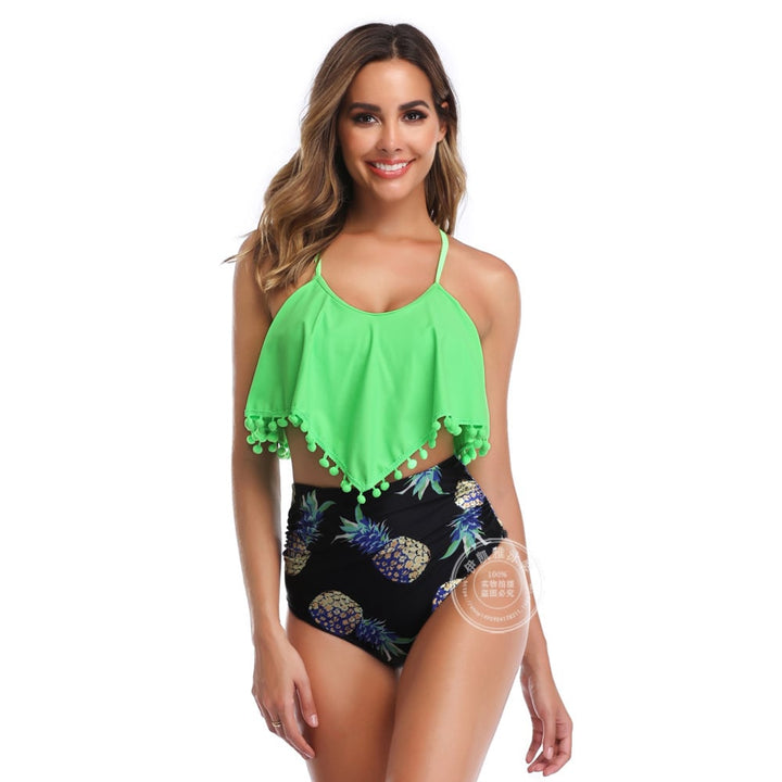 High Waist Sexy Ruffled Swimsuit Female Suit Image 9