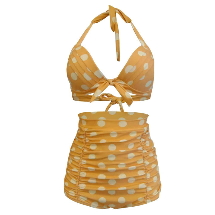Female Bandage Bikini Wave Point Split Swimsuit Image 1