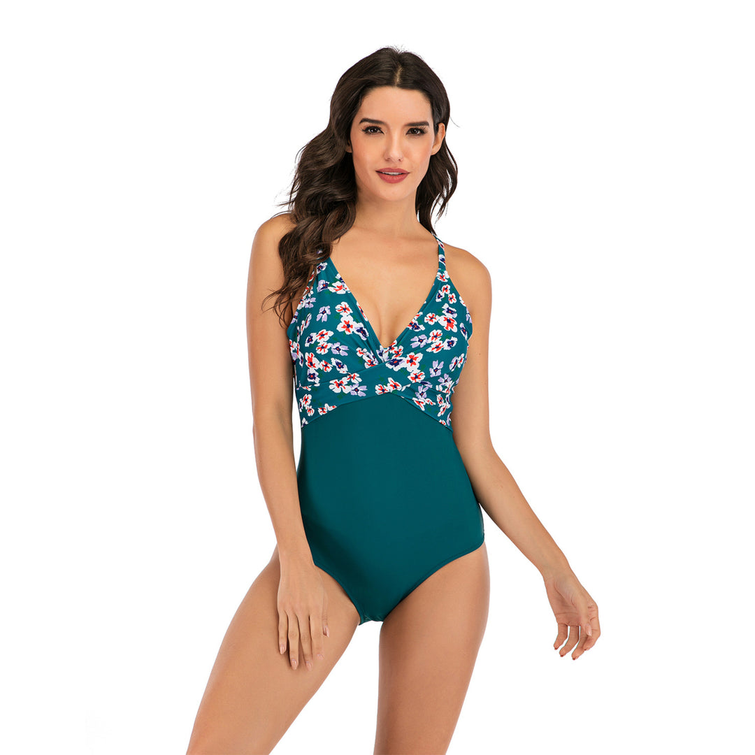 Womens One-Piece Quick-Drying High Waist Swimsuit Image 4