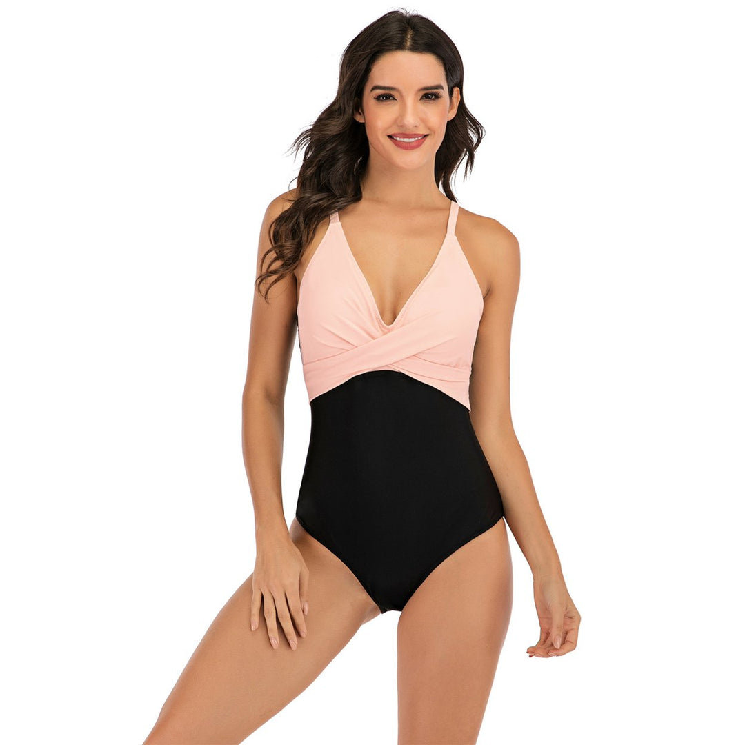 Womens One-Piece Quick-Drying High Waist Swimsuit Image 1
