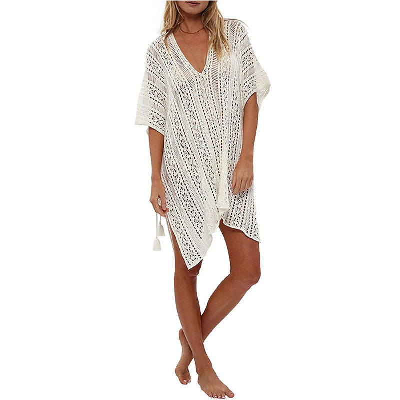 Hollow Beach Vacation Blouse Sunscreen Women Image 3