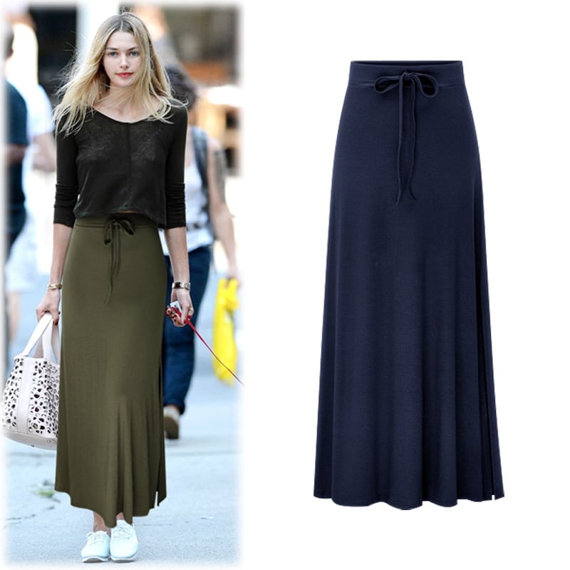 Womens High Waist Split Mid-Length Skirt Image 1