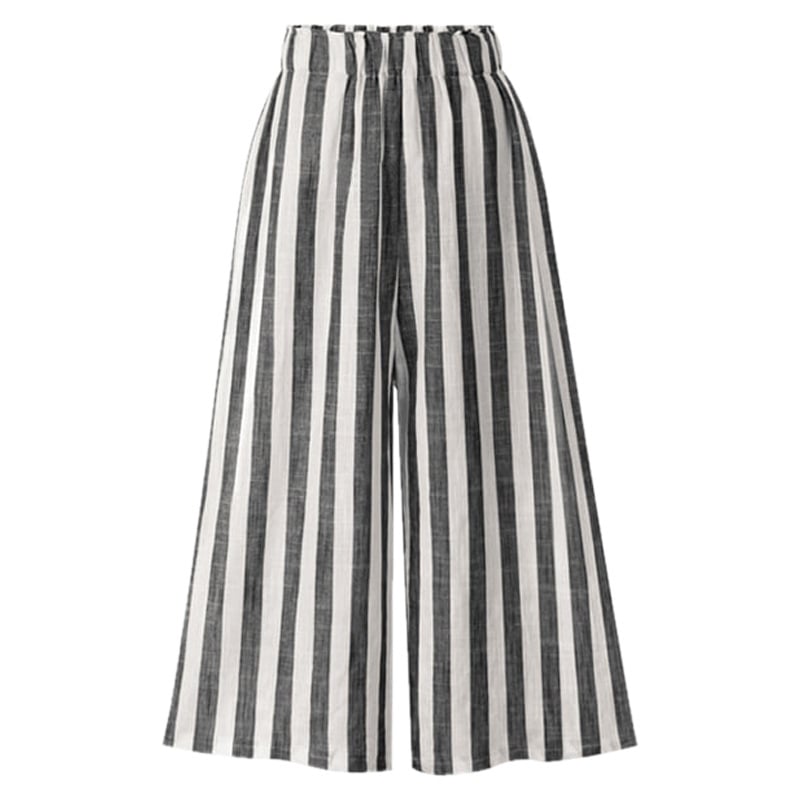 Womens Plus Size Nine-Point Loose Striped Pants Image 6