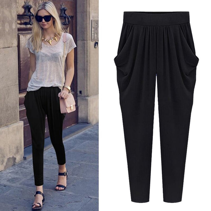 Female Casual Plus Size Harlan Nine-Point Pants Fat Sister Image 3