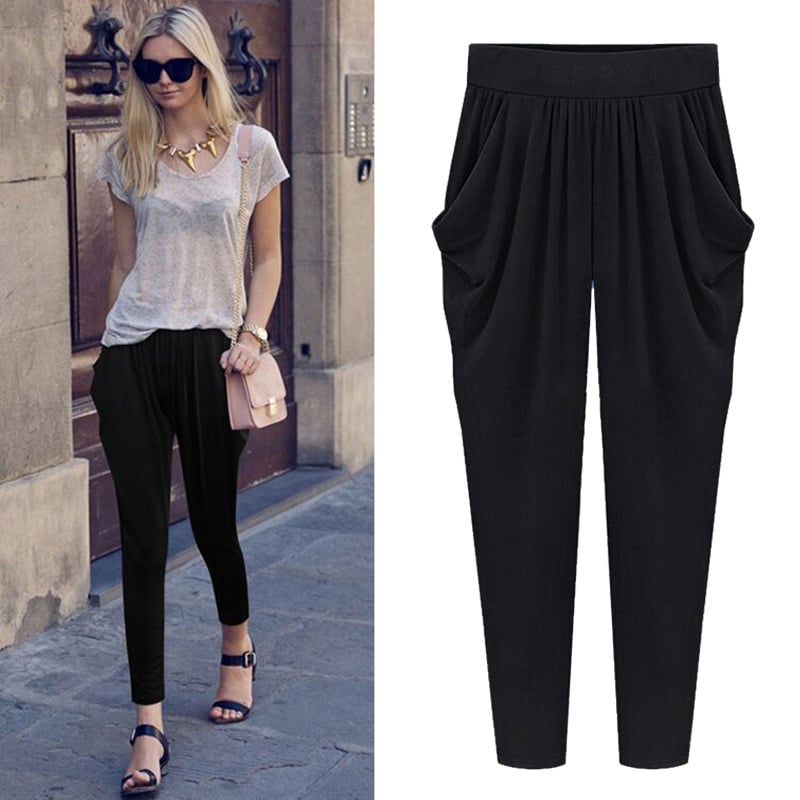 Female Casual Plus Size Harlan Nine-Point Pants Fat Sister Image 1