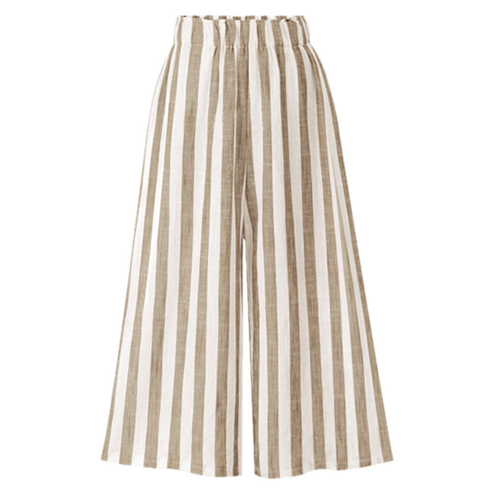 Womens Plus Size Nine-Point Loose Striped Pants Image 7