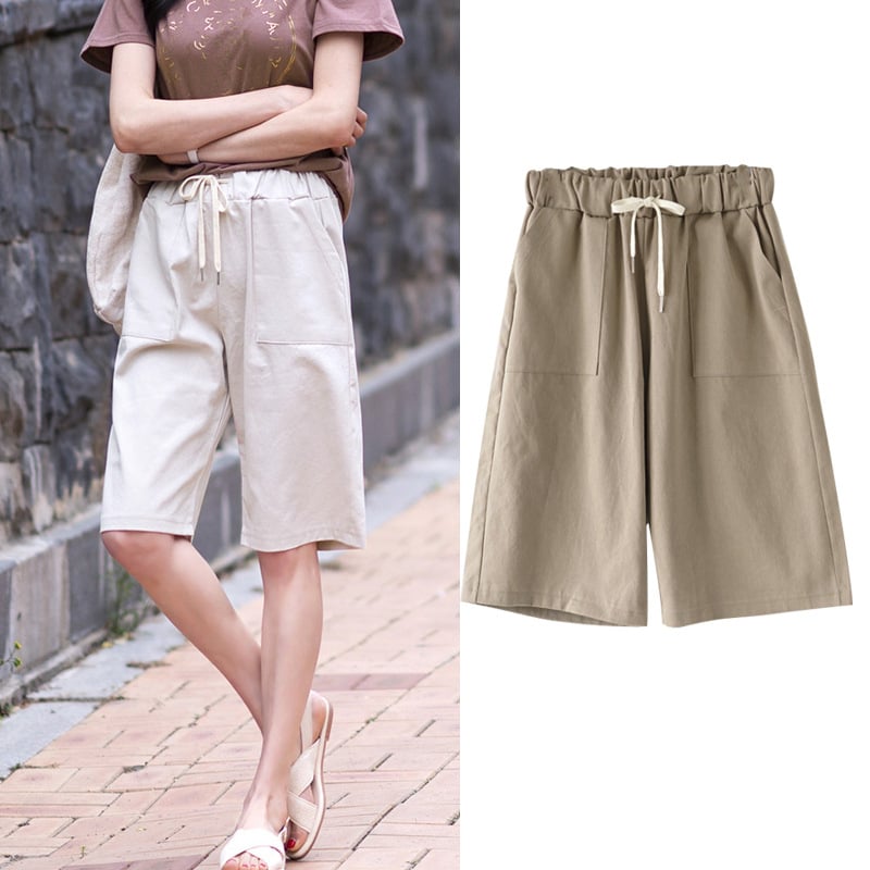 Womens Summer Casual Cotton Shorts Straight XL Image 1