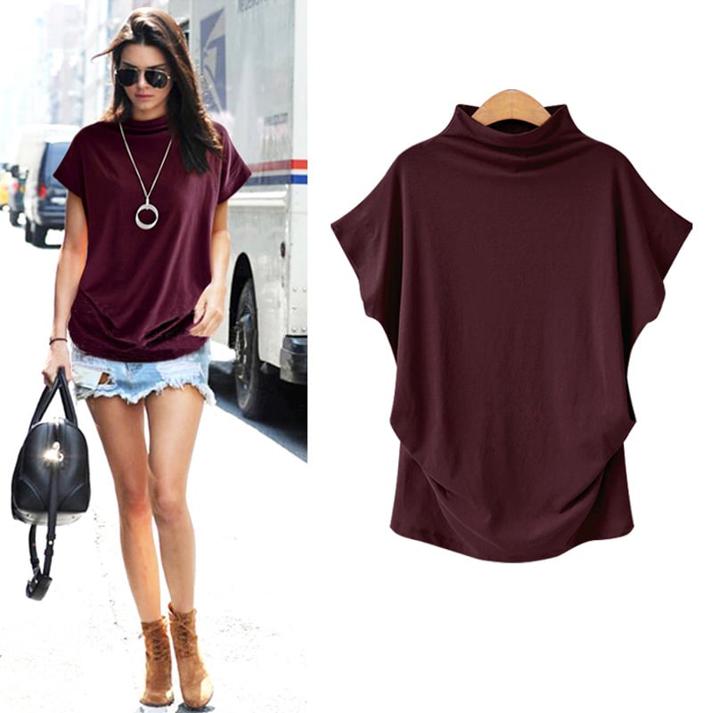 Short Sleeve Womens Plus Size Loose Tops Wild Image 1