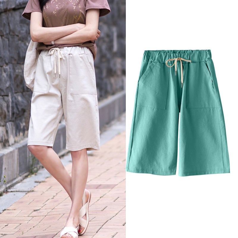 Womens Summer Casual Cotton Shorts Straight XL Image 1