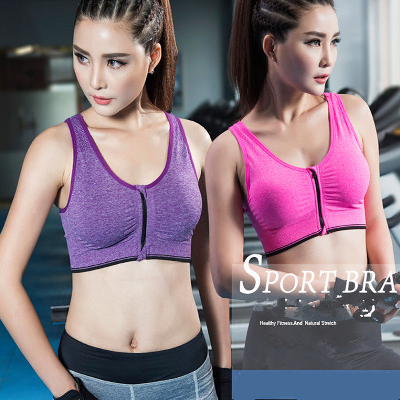 3Pcs Female Front Zipper Sports Bra Yoga Image 4