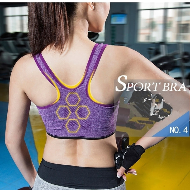 3Pcs Female Front Zipper Sports Bra Yoga Image 9