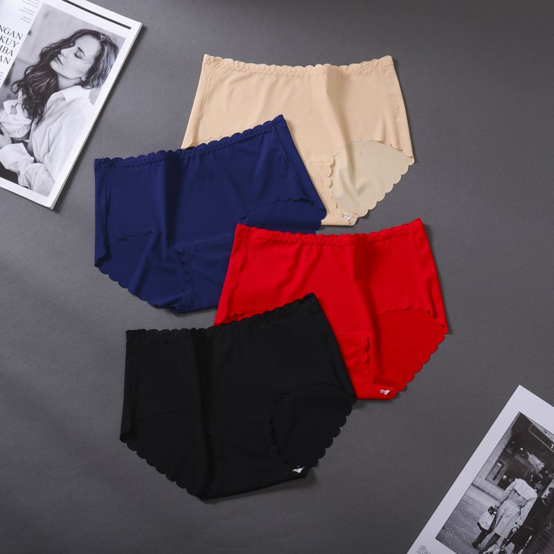 4Pcs Summer Thread Ice Silk Seamless Ladies Underwear Image 1