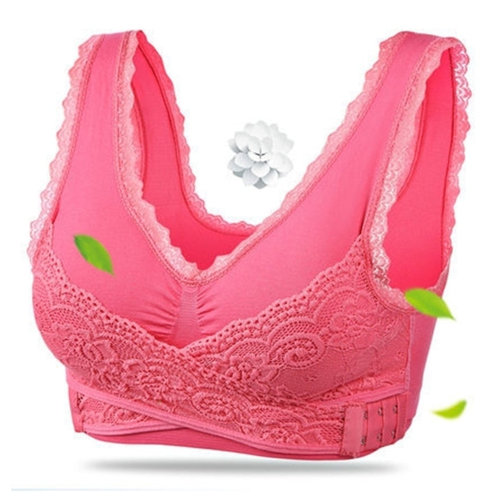 7Pcs Front Cross Side Buckle Lace Gather Sports Bra Female Image 7