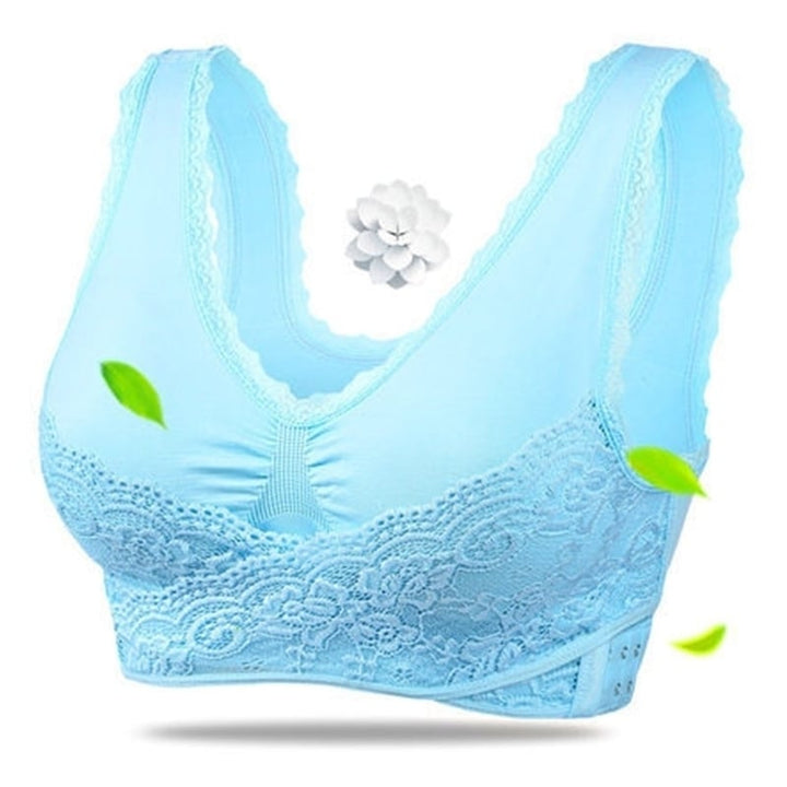 7Pcs Front Cross Side Buckle Lace Gather Sports Bra Female Image 9