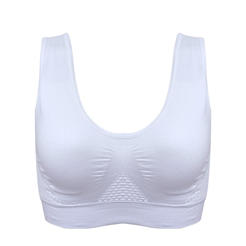 3Pcs Yoga Sports Hollow Breathable Large Size Bra Female Image 6