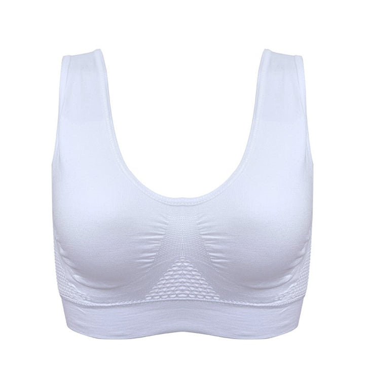 3Pcs Yoga Sports Hollow Breathable Large Size Bra Female Image 6