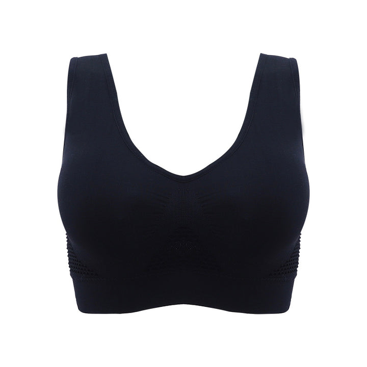 3Pcs Yoga Sports Hollow Breathable Large Size Bra Female Image 7