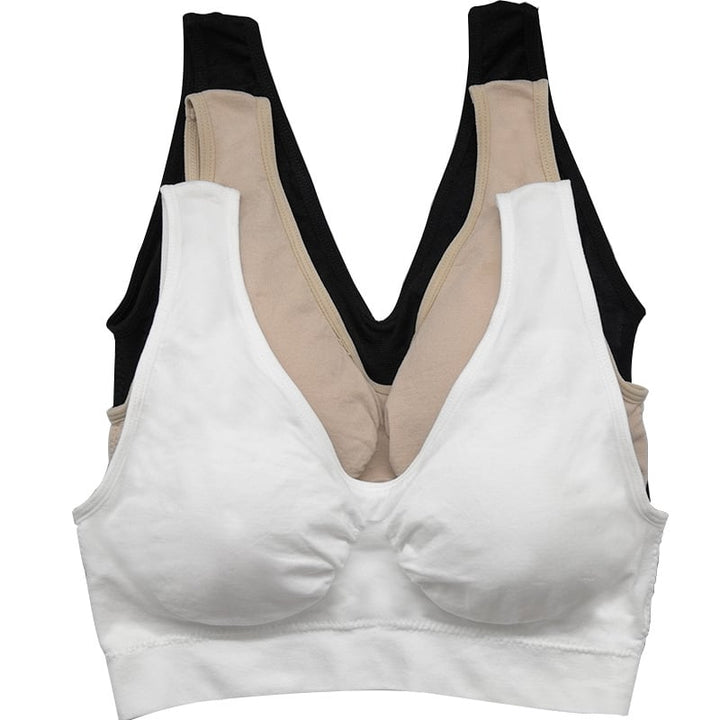 3Pcs Ms. Double Layer Sports Bra Large Size Image 1