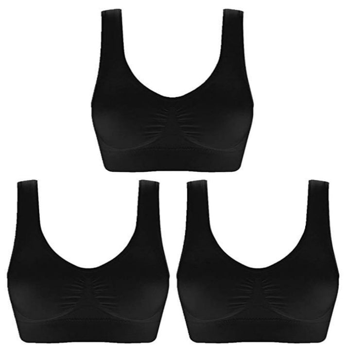 3Pcs Female Yoga Sports Bra With Removable Chest Pad Image 1