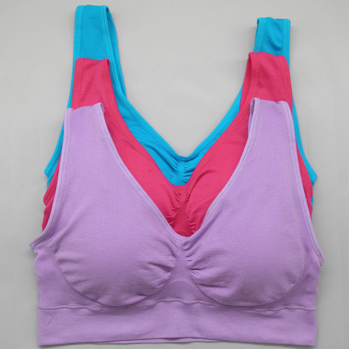 3Pcs Ms. Double Layer Sports Bra Large Size Image 4