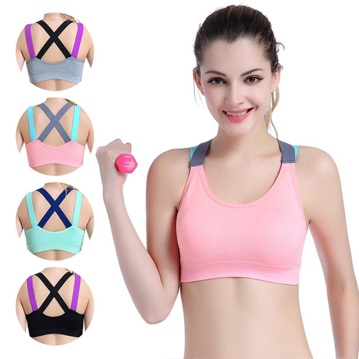 4Pcs Fitness Female Cross Beauty Back Sports Bra Image 1