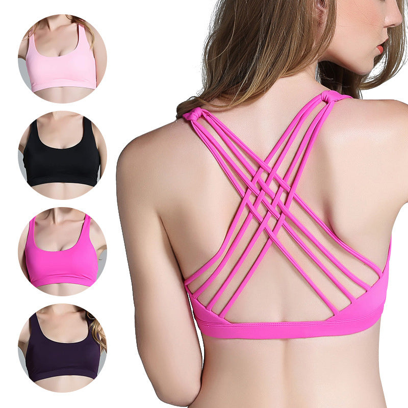 Womens Cross Beauty Back Sports Bra Vest Style Image 1