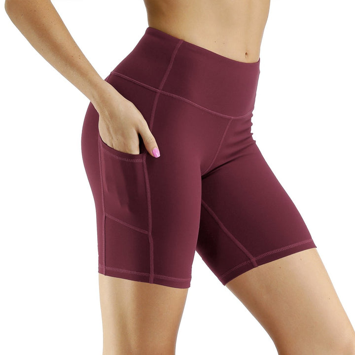 Five-point Female Sports Running Side Pocket Shorts Skinny Image 1