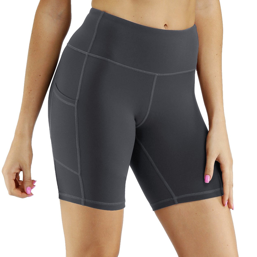 Womens Running High Waist Five-Point Yoga Shorts Image 1