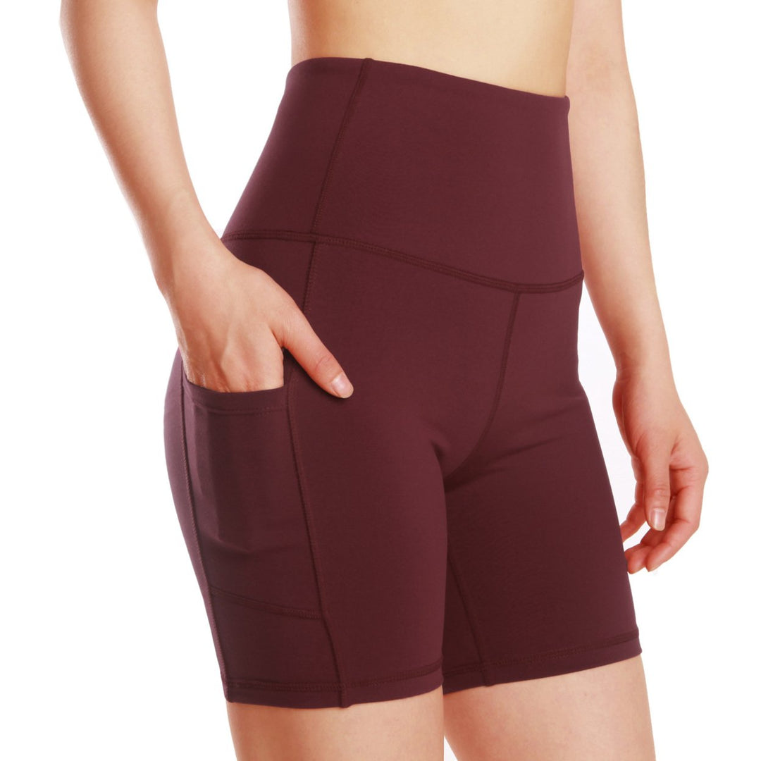 Womens Running High Waist Five-Point Yoga Shorts Image 1