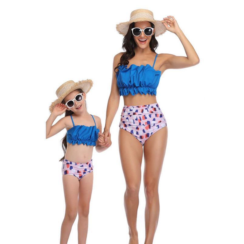 High Waist Sexy Bikini Mother And Child Swimwear Image 1