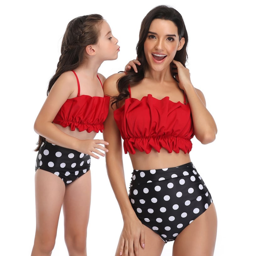 High Waist Sexy Bikini Mother And Child Swimwear Image 1