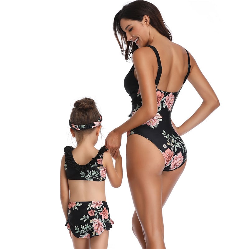 Parent-Child Swimwear One-Piece Swimsuit Image 6