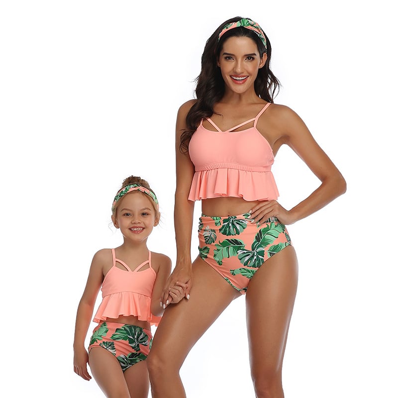 4 Colors Parent-Child Swimwear Bikini Image 1