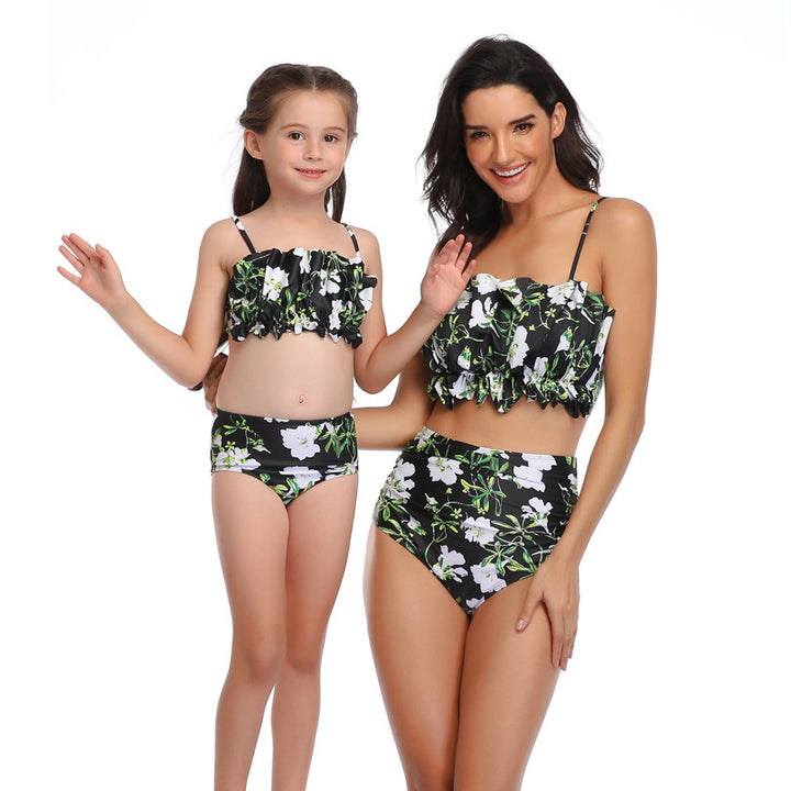 High Waist Sexy Bikini Mother And Child Swimwear Image 4