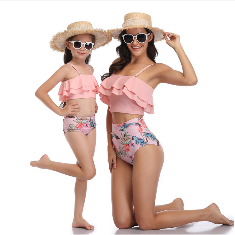 Parent-Child Swimwear High Waist Bikini Swimsuit Image 1