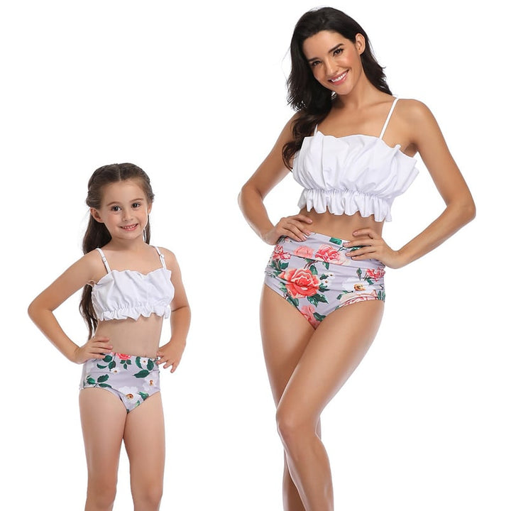 High Waist Sexy Bikini Mother And Child Swimwear Image 6