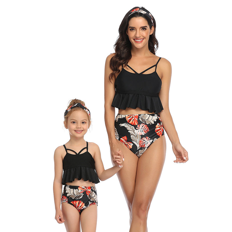 4 Colors Parent-Child Swimwear Bikini Image 3