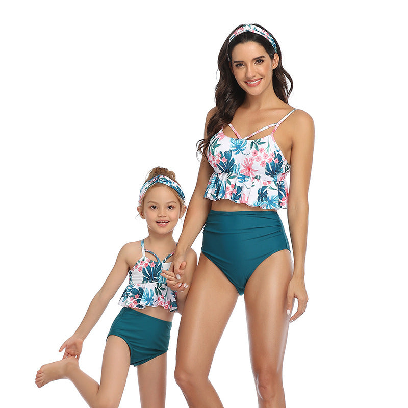 4 Colors Parent-Child Swimwear Bikini Image 4