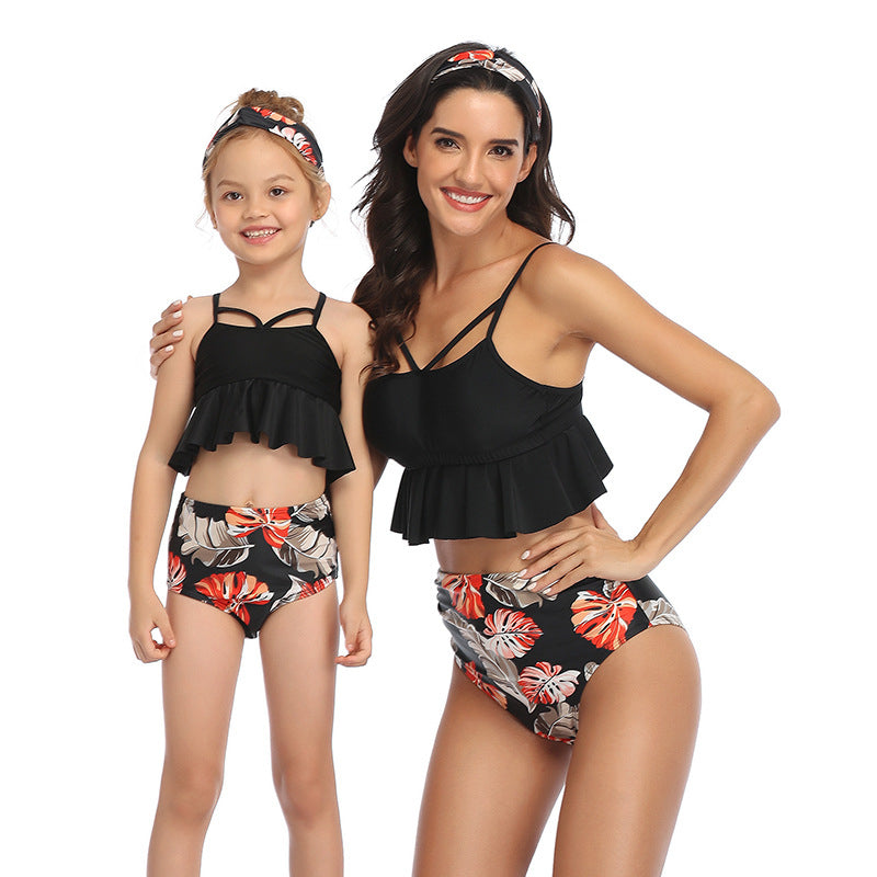 4 Colors Parent-Child Swimwear Bikini Image 6