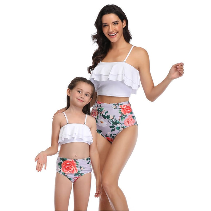Parent-Child Swimwear High Waist Bikini Swimsuit Image 4
